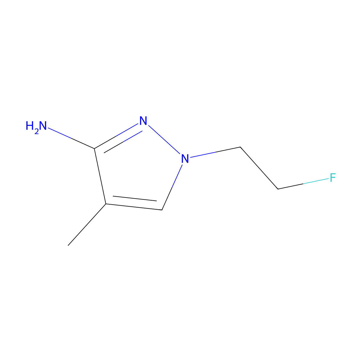 1-(2-fluoroethyl)-4-methyl-1H-pyrazol-3-amine molecular structure, CAS 1429417-97-9