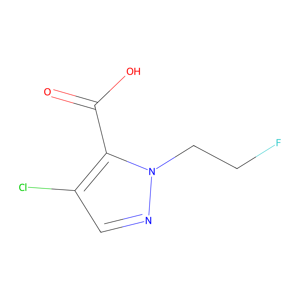 4-Chloro-1-(2-fluoroethyl)-1H-pyrazole-5-carboxylic acid molecular structure, CAS 1429417-98-0