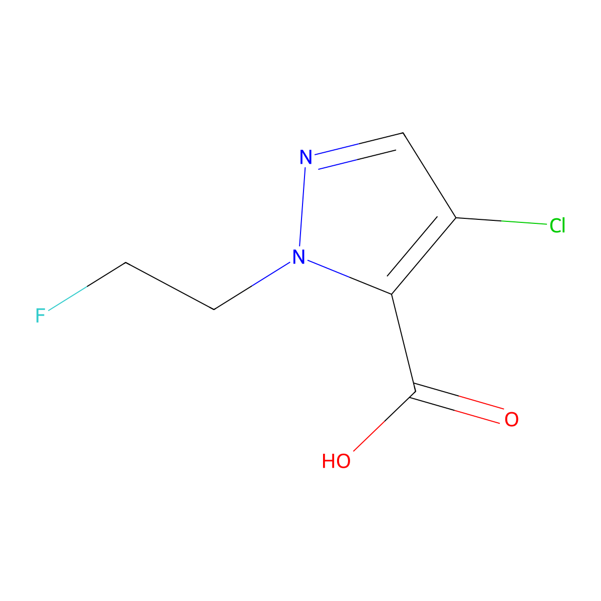 4-Chloro-1-(2-fluoroethyl)-1H-pyrazole-5-carboxylic acid molecular structure, CAS 1429417-98-0