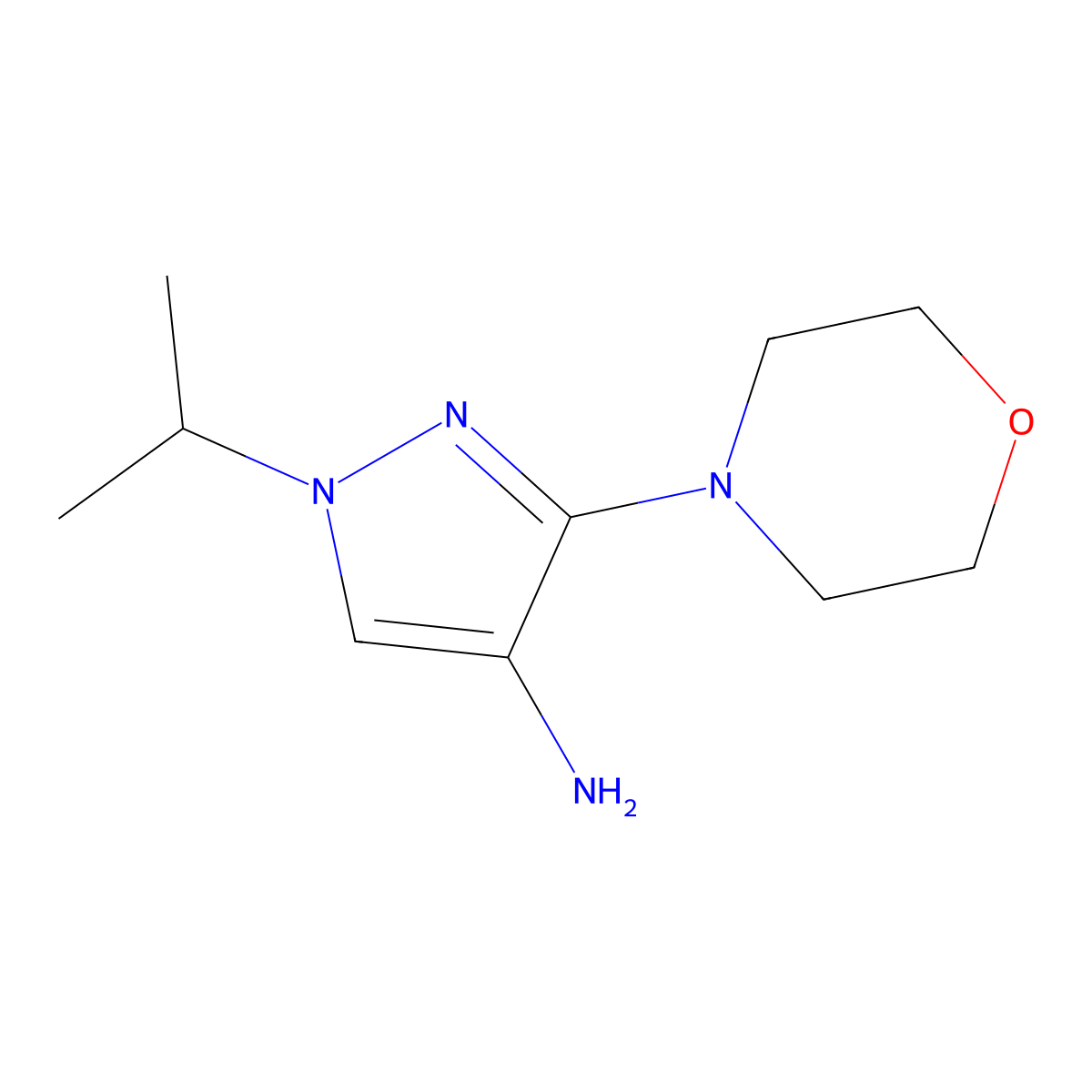 3-(morpholin-4-yl)-1-(propan-2-yl)-1H-pyrazol-4-amine molecular structure, CAS 1429417-99-1