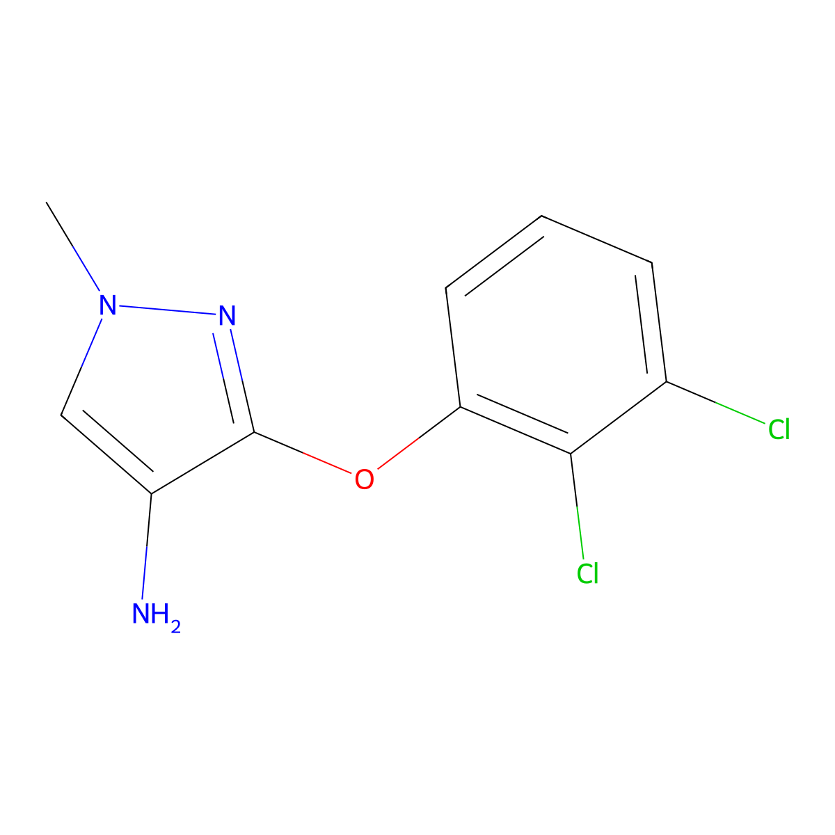 3-(2,3-Dichlorophenoxy)-1-methyl-1H-pyrazol-4-amine molecular structure, CAS 1429418-11-0