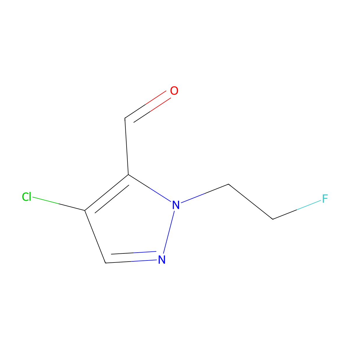 4-Chloro-1-(2-fluoroethyl)-1H-pyrazole-5-carbaldehyde molecular structure, CAS 1429418-21-2