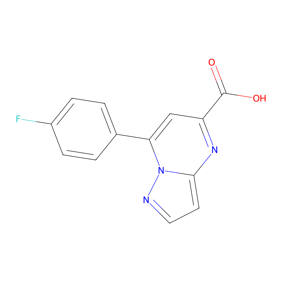 7-(4-Fluorophenyl)pyrazolo[1,5-a]pyrimidine-5-carboxylic acid molecular structure, CAS 1429418-31-4
