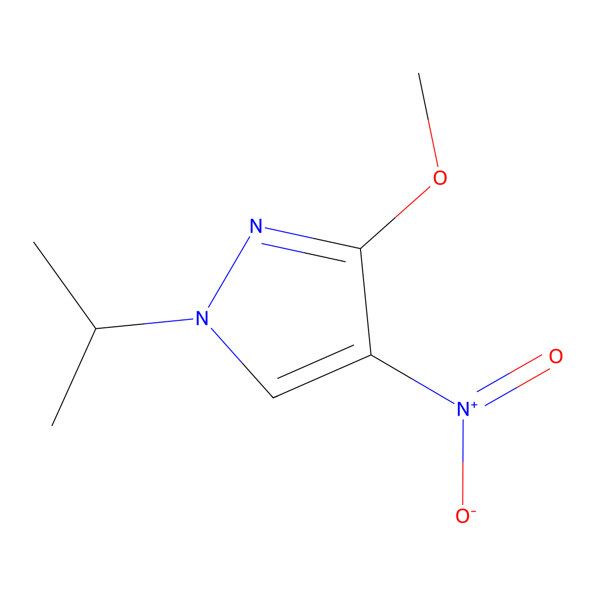 1-Isopropyl-3-methoxy-4-nitro-1H-pyrazole molecular structure, CAS 1429418-32-5