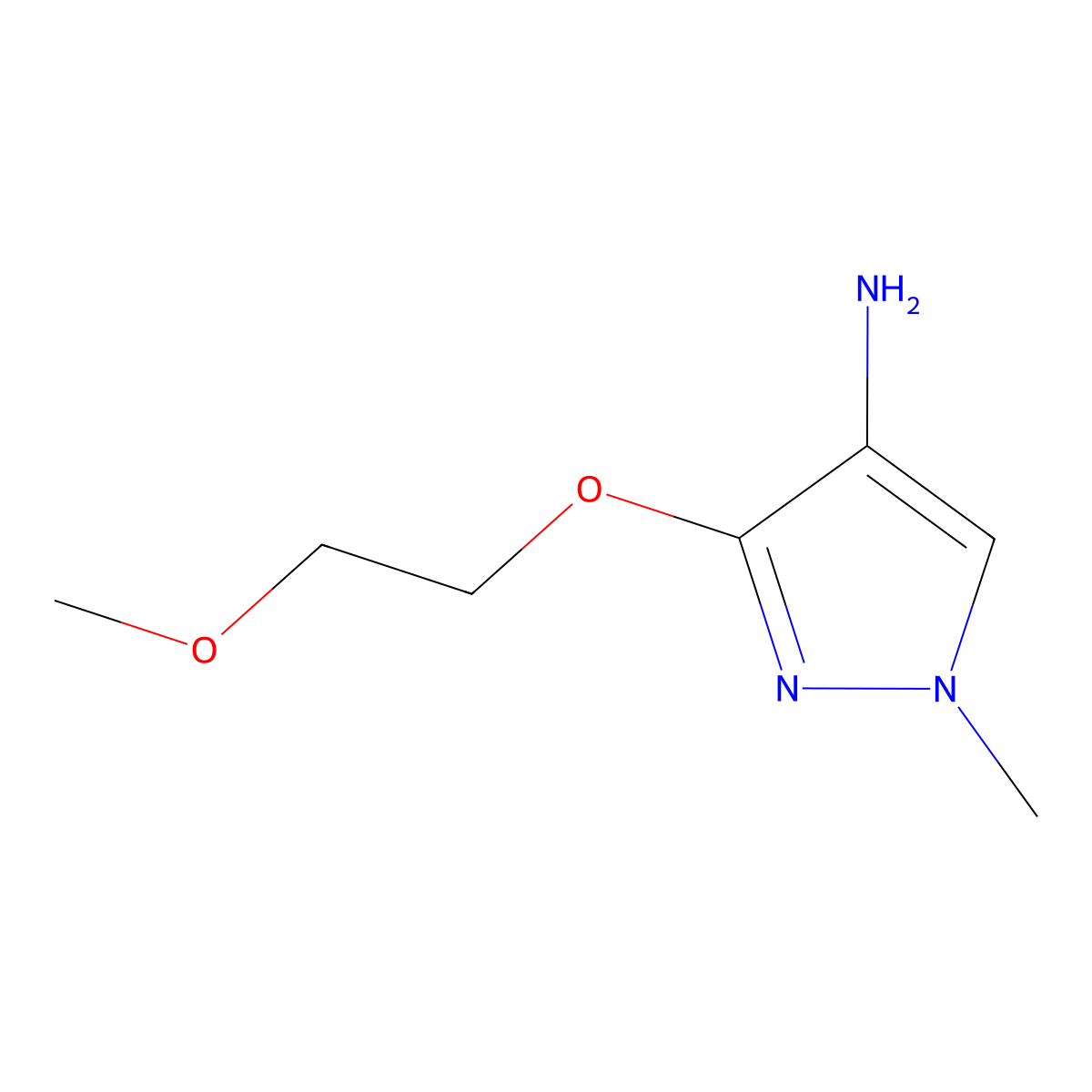3-(2-Methoxyethoxy)-1-methyl-1H-pyrazol-4-amine molecular structure, CAS 1429418-50-7