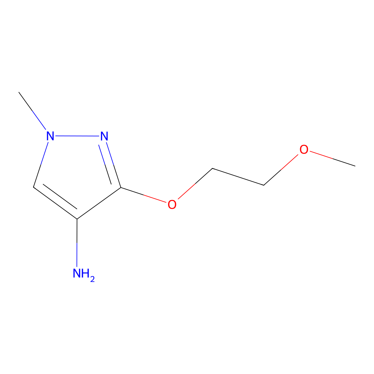 3-(2-Methoxyethoxy)-1-methyl-1H-pyrazol-4-amine molecular structure, CAS 1429418-50-7