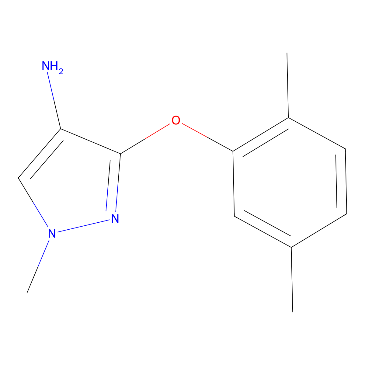3-(2,5-Dimethylphenoxy)-1-methyl-1H-pyrazol-4-amine molecular structure, CAS 1429418-55-2
