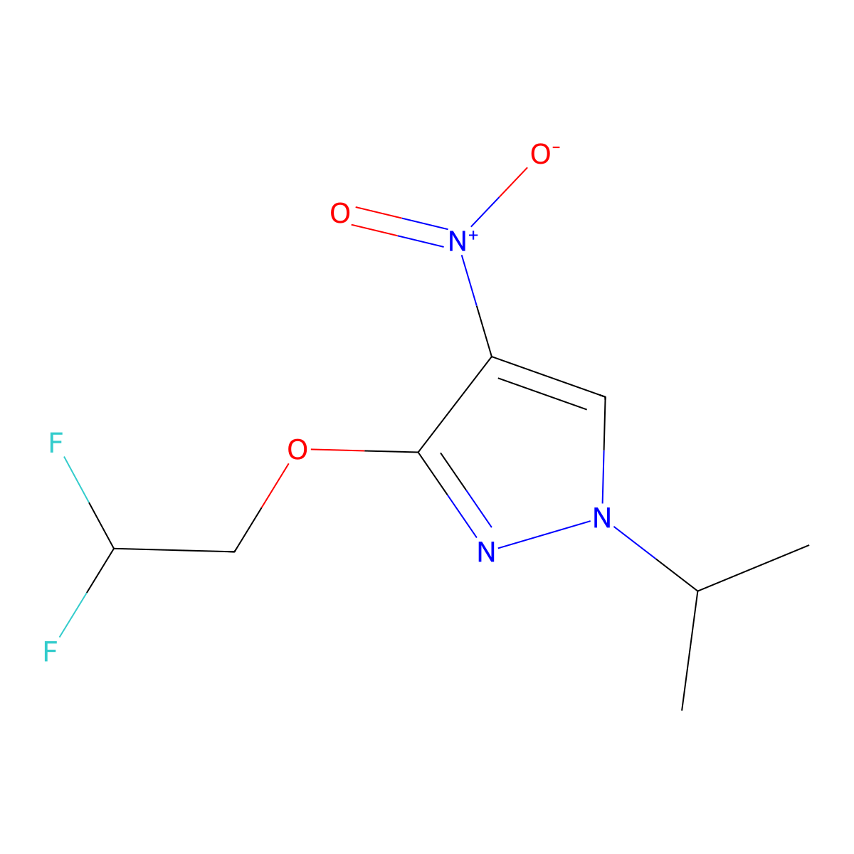 3-(2,2-Difluoroethoxy)-1-isopropyl-4-nitro-1H-pyrazole molecular structure, CAS 1429418-58-5