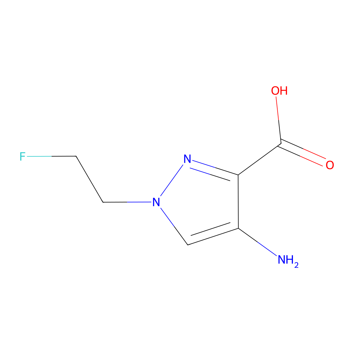 4-Amino-1-(2-fluoroethyl)-1H-pyrazole-3-carboxylic acid molecular structure, CAS 1429418-72-3