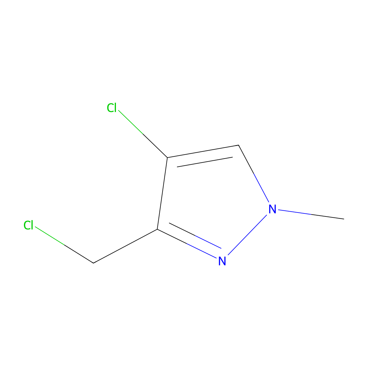 4-chloro-3-(chloromethyl)-1-methyl-1H-pyrazole molecular structure, CAS 1429418-75-6