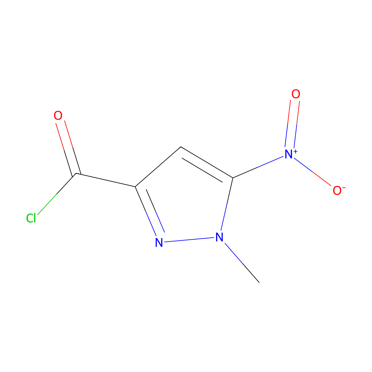 1-Methyl-5-nitro-1H-pyrazole-3-carbonyl chloride molecular structure, CAS 1429418-77-8
