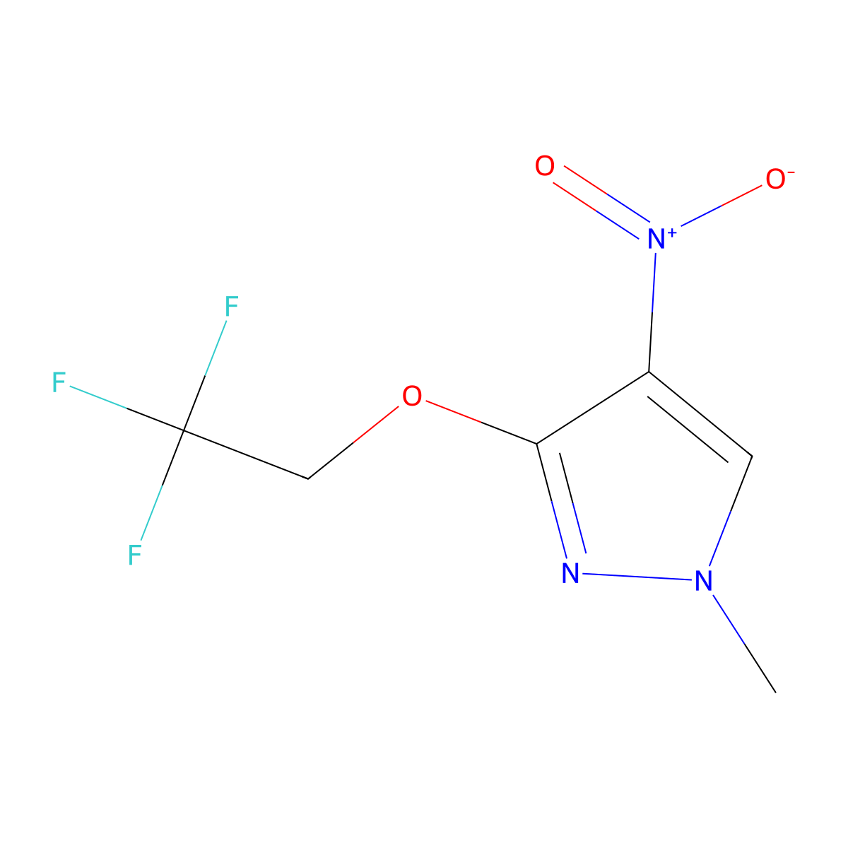 1-Methyl-4-nitro-3-(2,2,2-trifluoroethoxy)-1H-pyrazole molecular structure, CAS 1429418-81-4