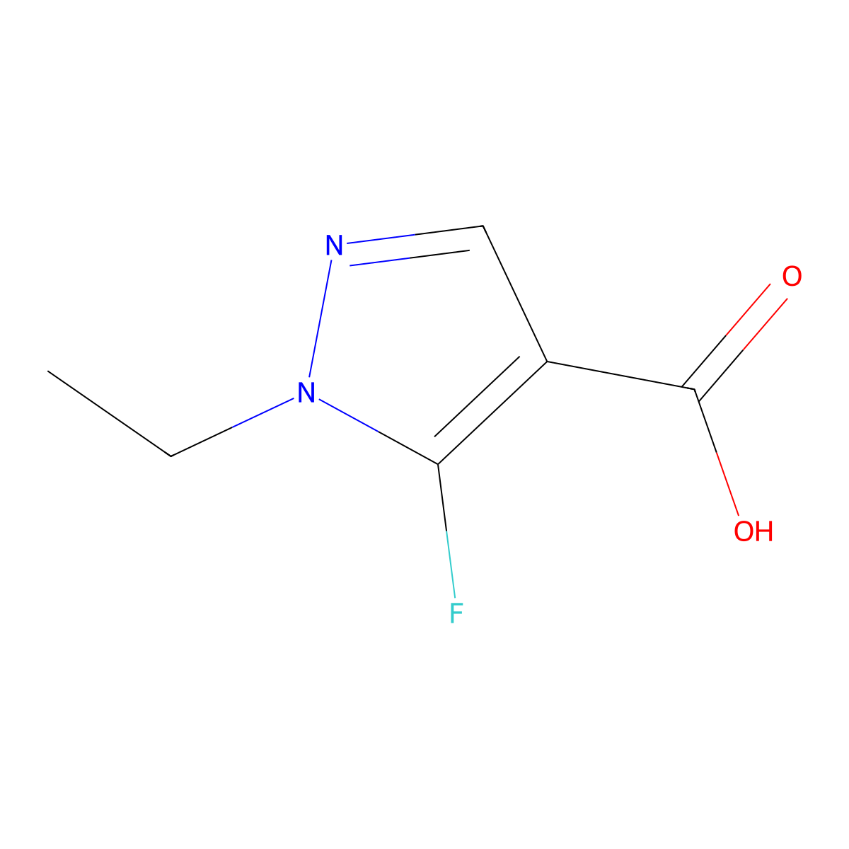 1-Ethyl-5-fluoro-1H-pyrazole-4-carboxylic acid molecular structure, CAS 1429418-92-7