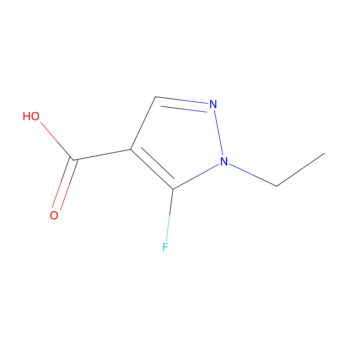 1-Ethyl-5-fluoro-1H-pyrazole-4-carboxylic acid molecular structure, CAS 1429418-92-7