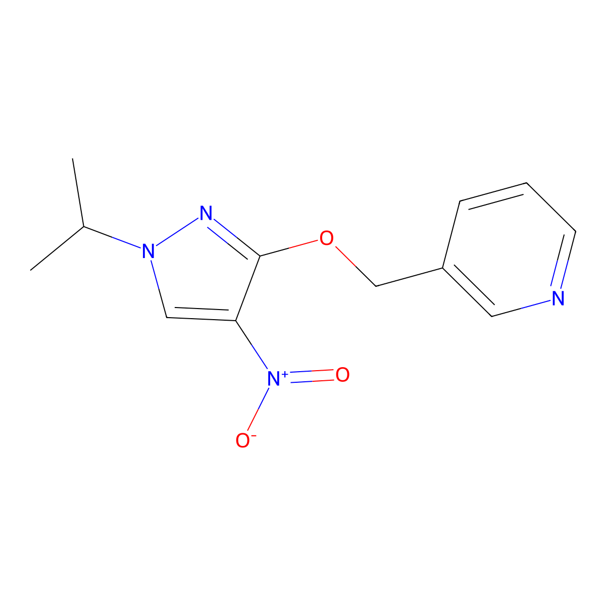 3-[(4-Nitro-1-propan-2-ylpyrazol-3-yl)oxymethyl]pyridine molecular structure, CAS 1429419-13-5