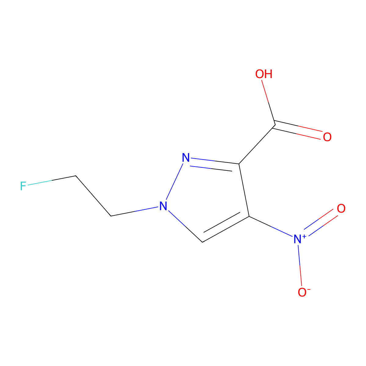1-(2-Fluoroethyl)-4-nitro-1H-pyrazole-3-carboxylic acid molecular structure, CAS 1429419-22-6