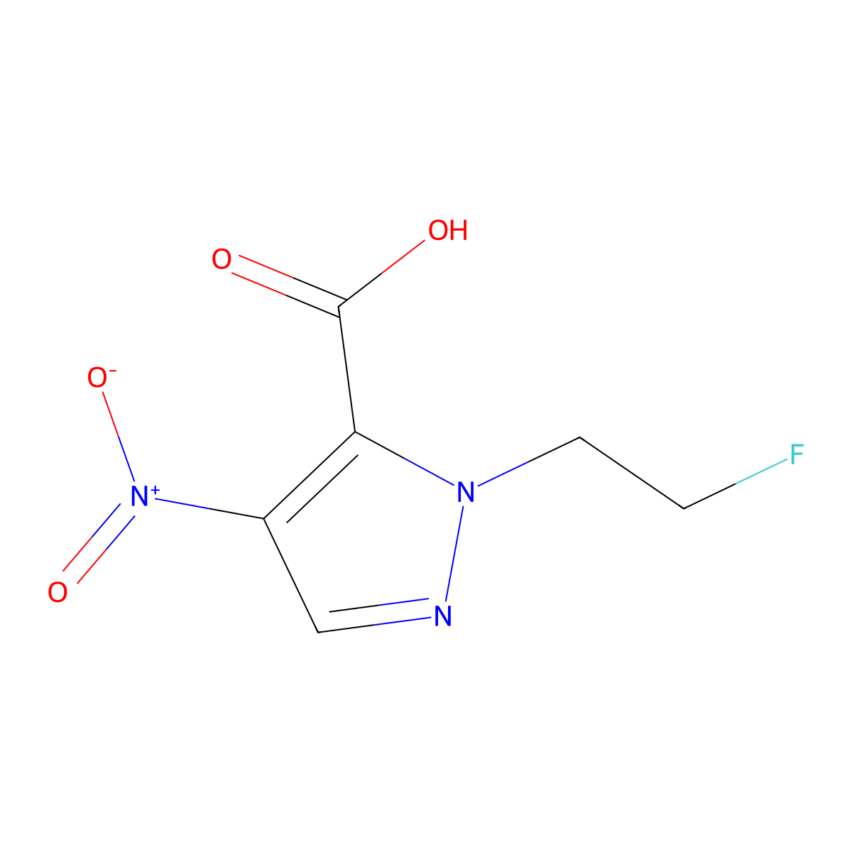 1-(2-fluoroethyl)-4-nitro-1H-pyrazole-5-carboxylic acid molecular structure, CAS 1429419-28-2