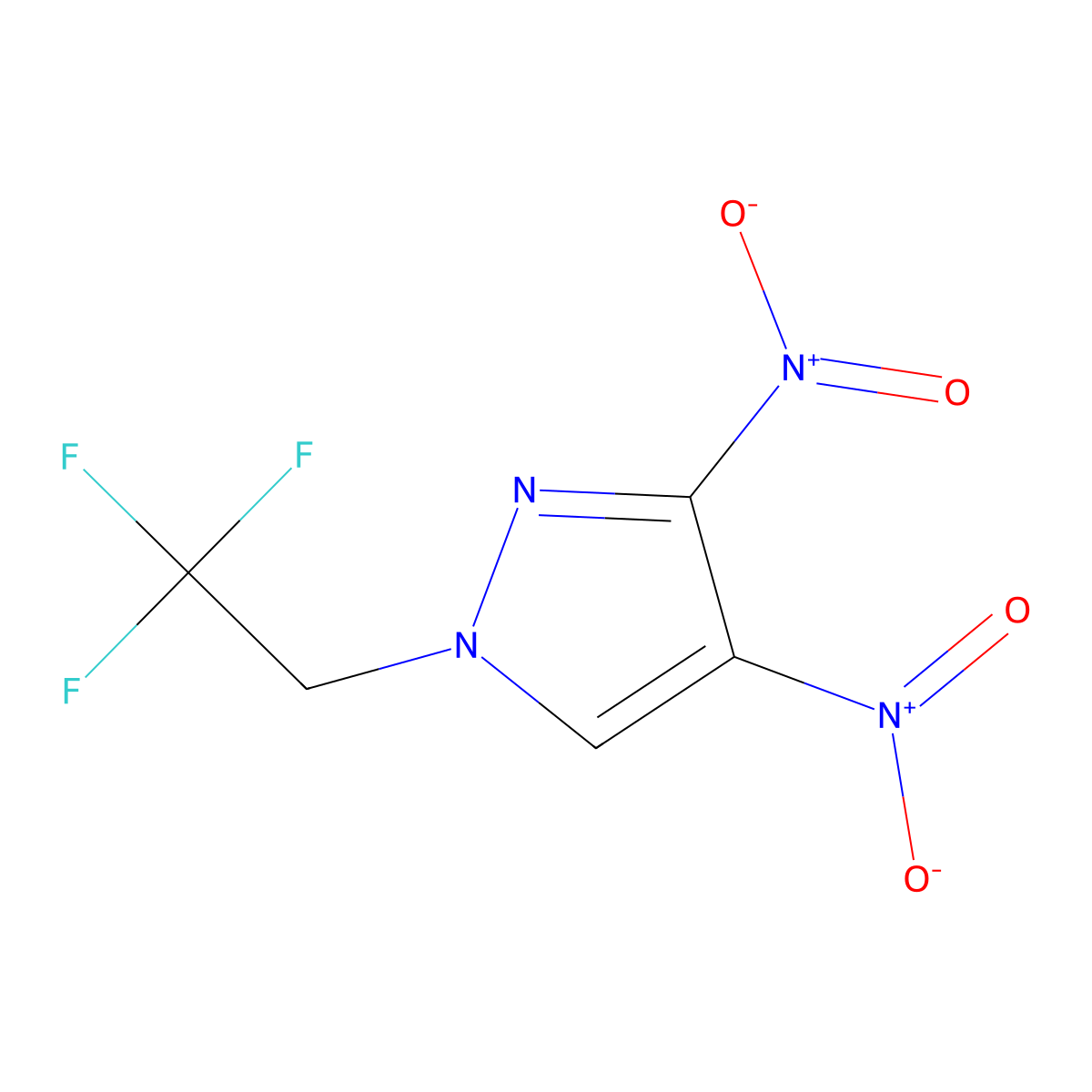 3,4-dinitro-1-(2,2,2-trifluoroethyl)-1H-pyrazole molecular structure, CAS 1429419-34-0