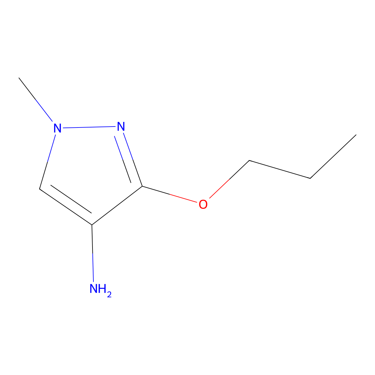 1-Methyl-3-propoxy-1H-pyrazol-4-amine molecular structure, CAS 1429419-42-0