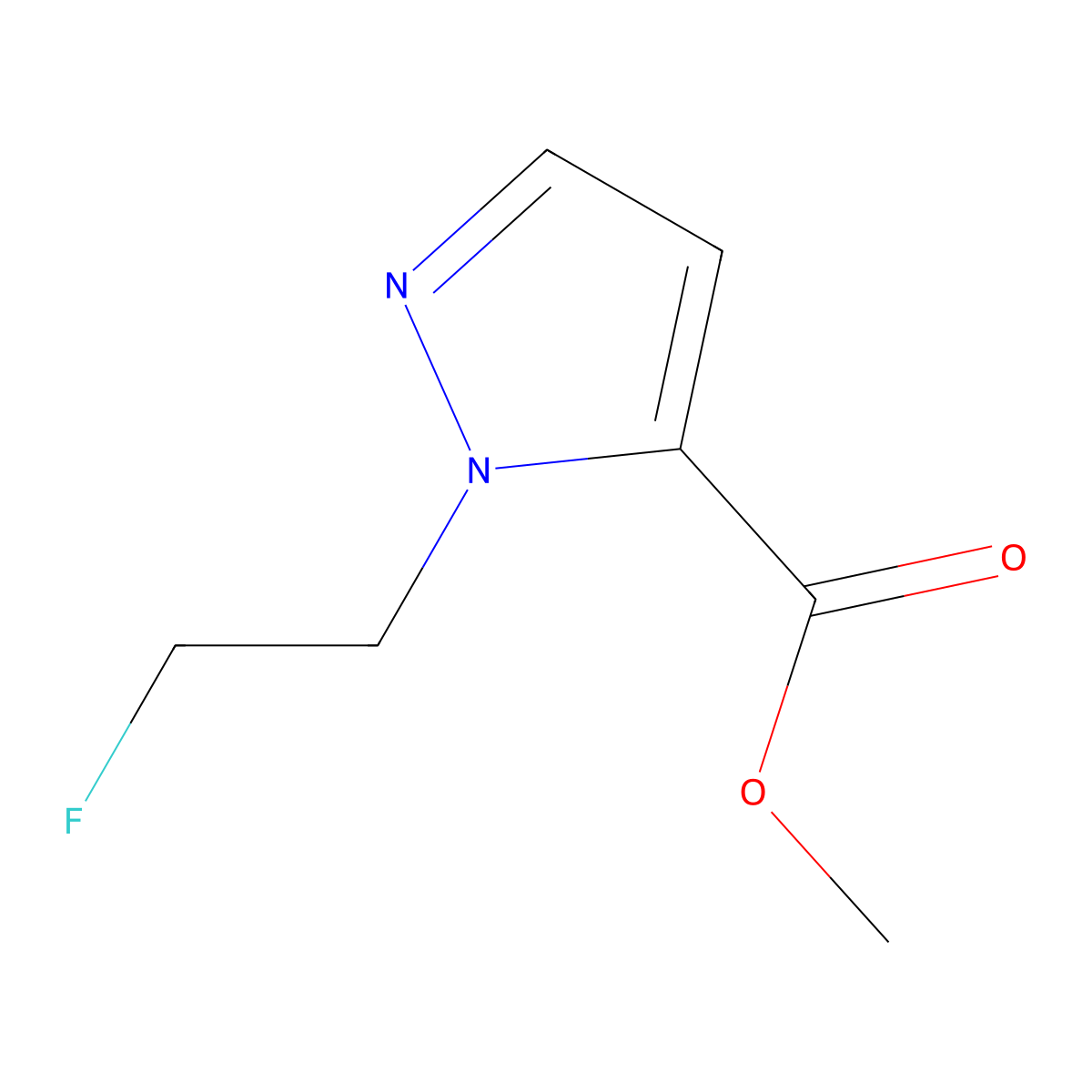 methyl 1-(2-fluoroethyl)-1H-pyrazole-5-carboxylate molecular structure, CAS 1429419-52-2