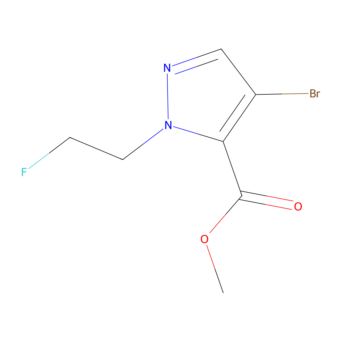methyl 4-bromo-1-(2-fluoroethyl)-1H-pyrazole-5-carboxylate molecular structure, CAS 1429419-53-3