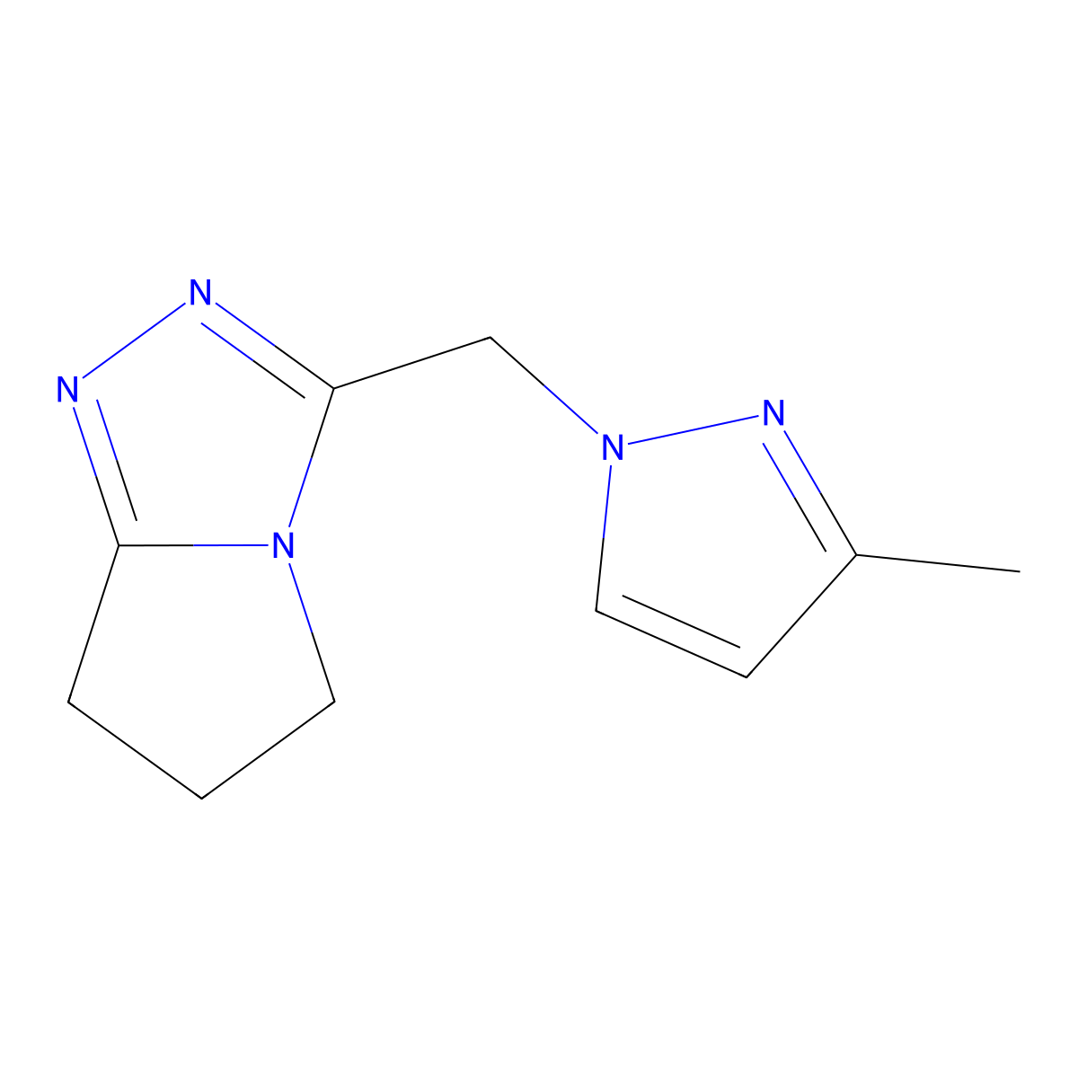 3-((3-Methyl-1H-pyrazol-1-yl)methyl)-6,7-dihydro-5H-pyrrolo[2,1-c][1,2,4]triazole molecular structure, CAS 1429419-69-1
