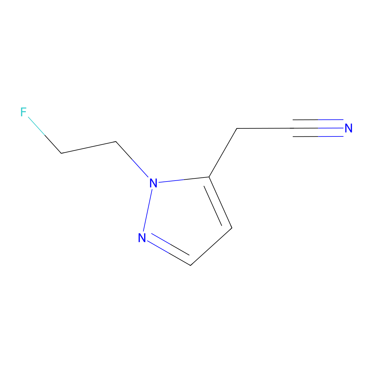 [2-(2-Fluoro-ethyl)-2H-pyrazol-3-yl]-acetonitrile molecular structure, CAS 1429419-70-4