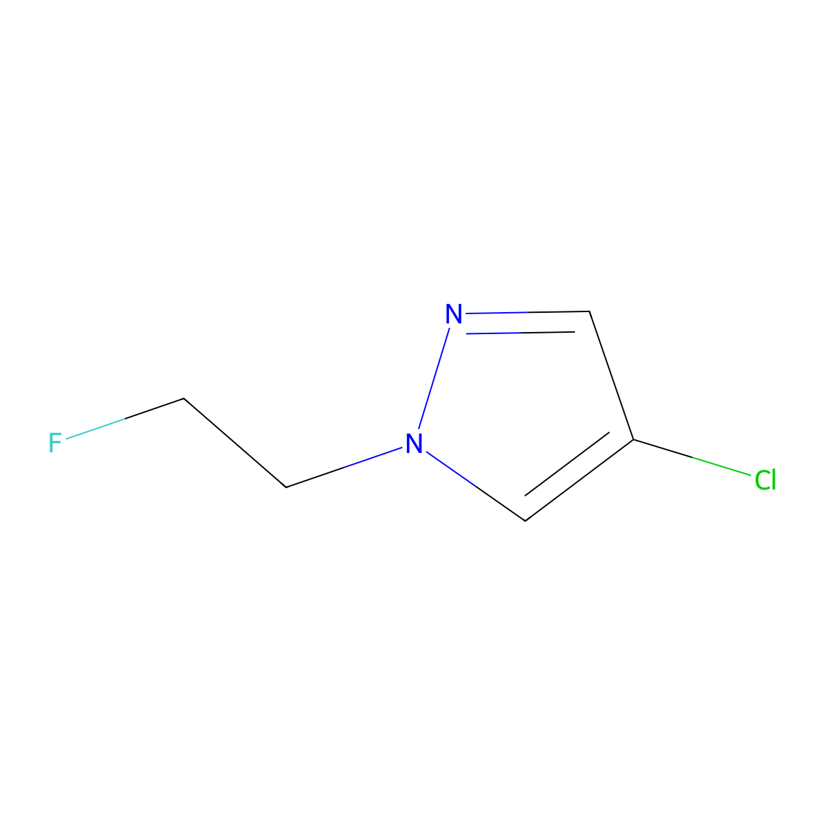 4-chloro-1-(2-fluoroethyl)-1H-pyrazole molecular structure, CAS 1429419-75-9