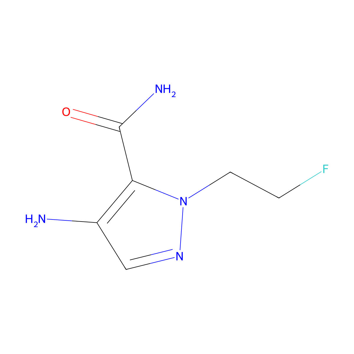 4-amino-1-(2-fluoroethyl)-1H-pyrazole-5-carboxamide molecular structure, CAS 1429419-76-0