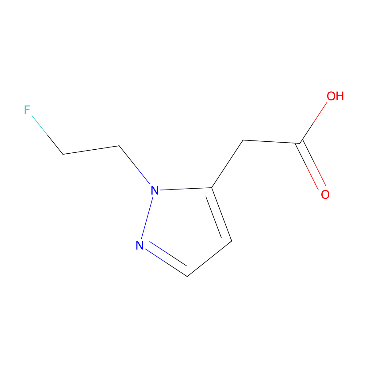 [1-(2-fluoroethyl)-1H-pyrazol-5-yl]acetic acid molecular structure, CAS 1429419-77-1