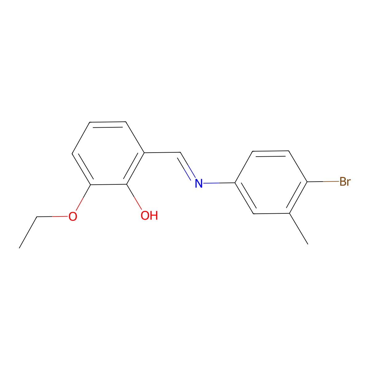 2-{(E)-[(4-bromo-3-methylphenyl)imino]methyl}-6-ethoxyphenol molecular structure, CAS 142942-74-3
