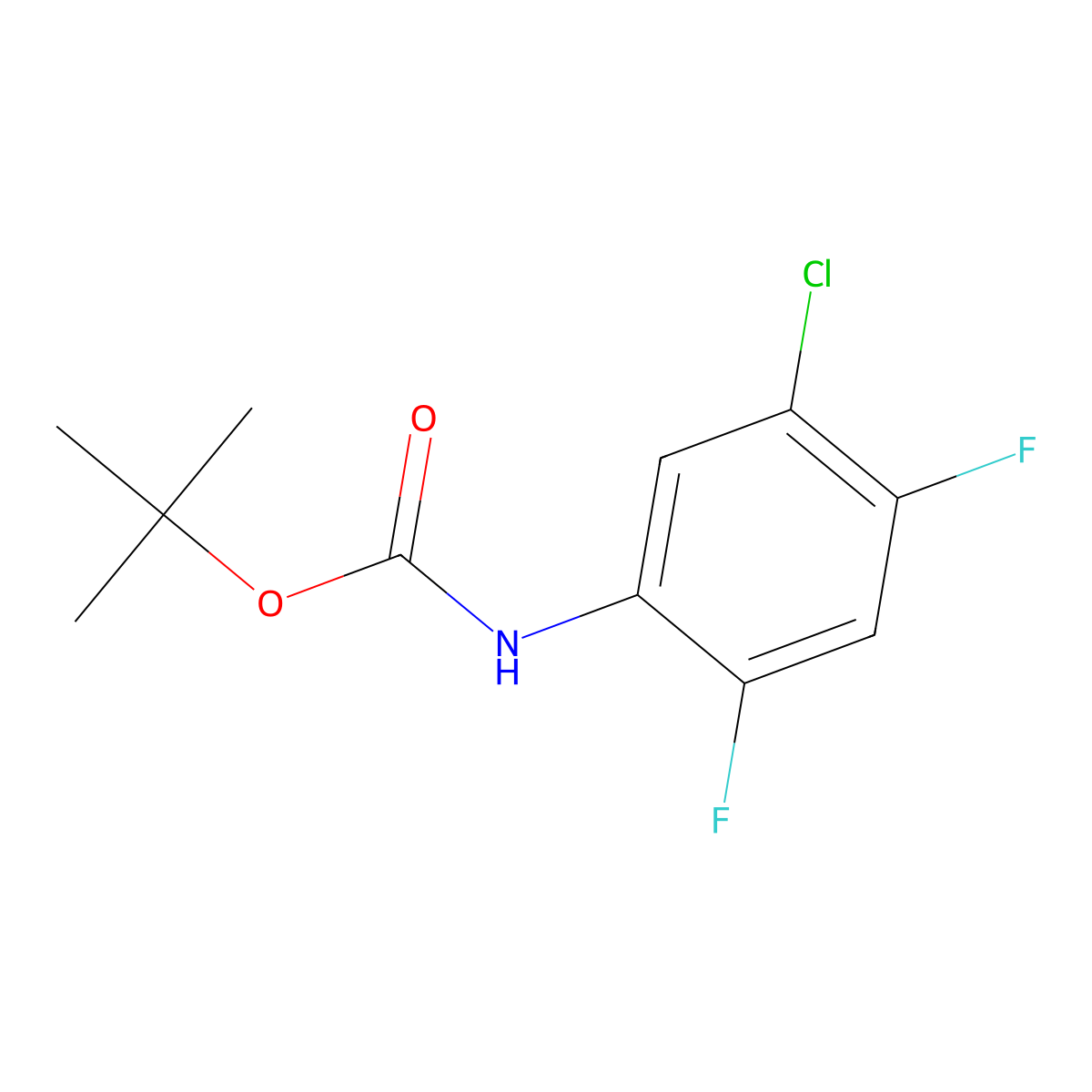 Tert-butyl (5-chloro-2,4-difluorophenyl)carbamate molecular structure, CAS 1429421-83-9