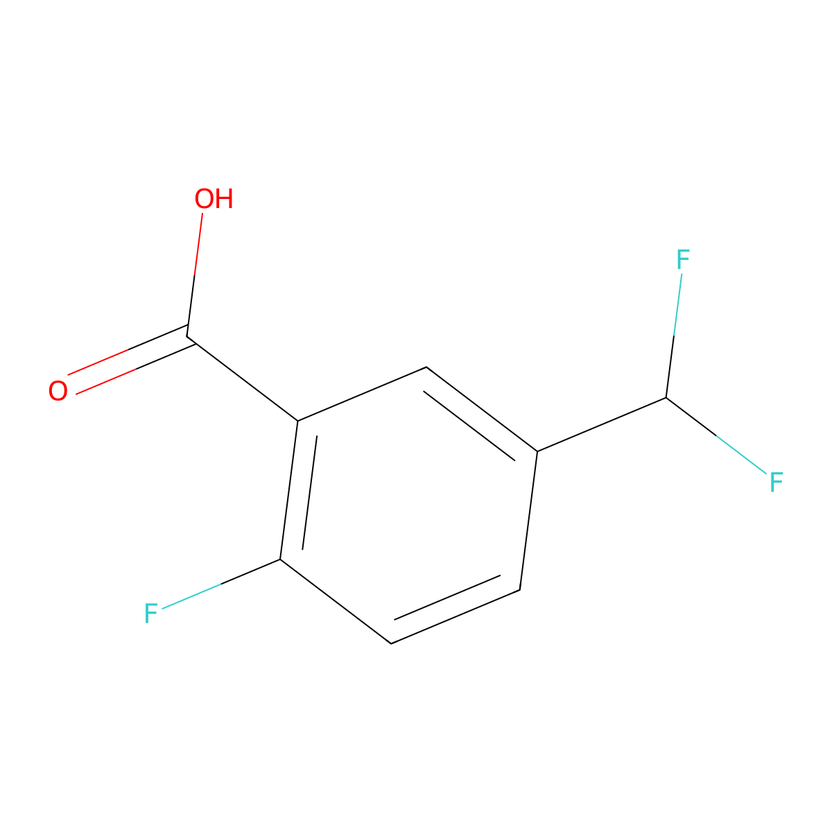 5-(Difluoromethyl)-2-fluorobenzoic acid molecular structure, CAS 1429421-95-3
