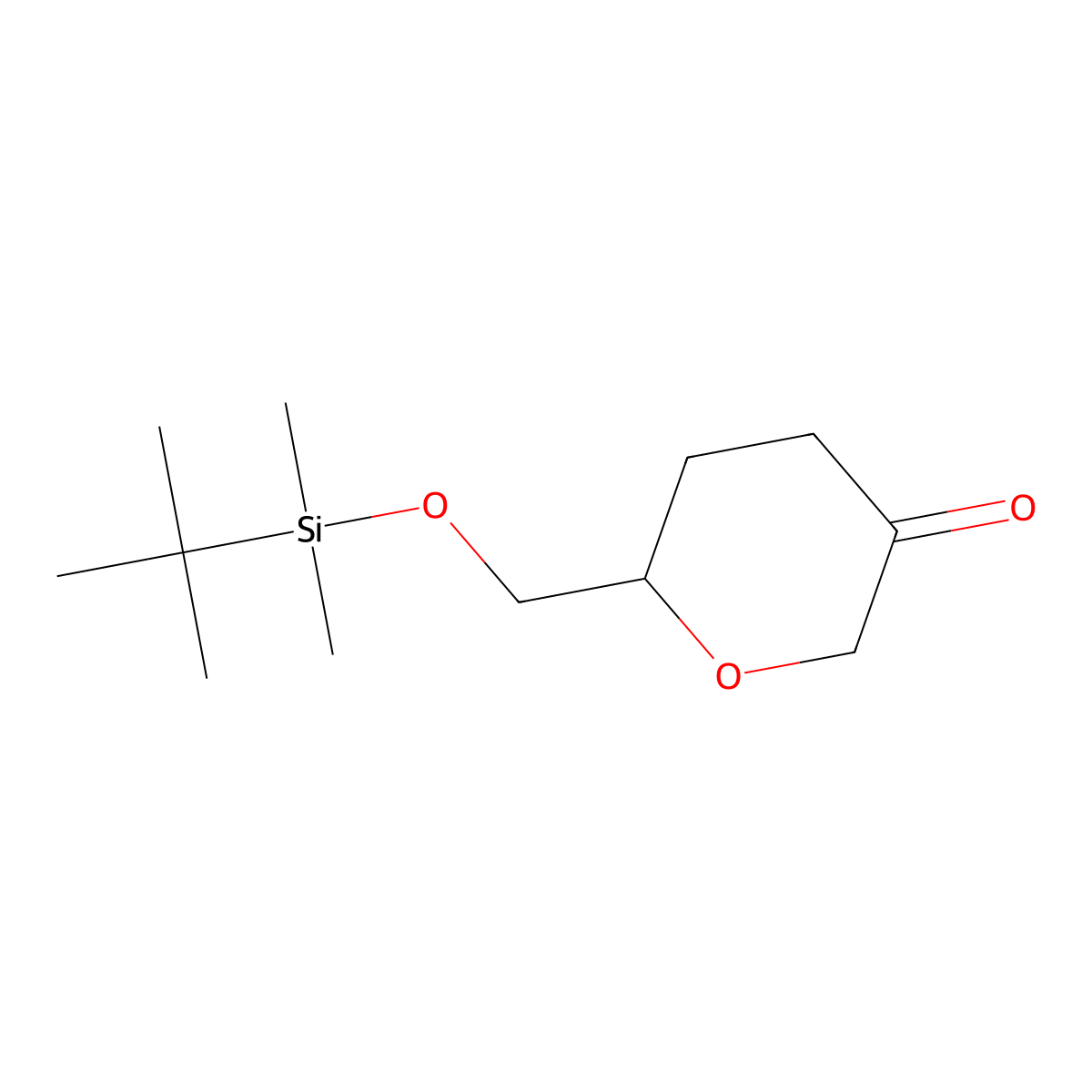6-{[(Tert-butyldimethylsilyl)oxy]methyl}oxan-3-one molecular structure, CAS 1429422-01-4