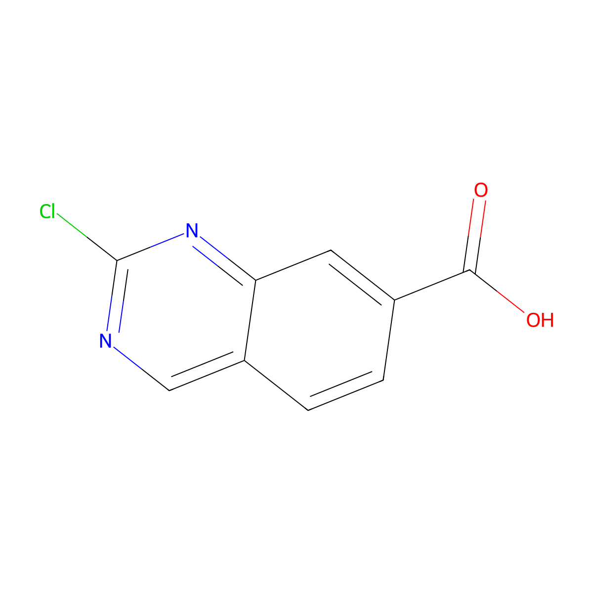 2-Chloroquinazoline-7-carboxylic acid molecular structure, CAS 1429422-30-9