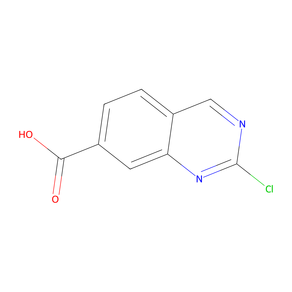 2-Chloroquinazoline-7-carboxylic acid molecular structure, CAS 1429422-30-9