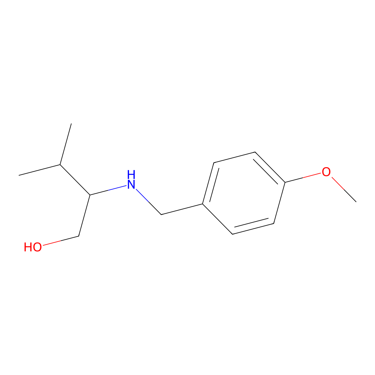 2-{[(4-Methoxyphenyl)methyl]amino}-3-methylbutan-1-ol molecular structure, CAS 1429422-32-1