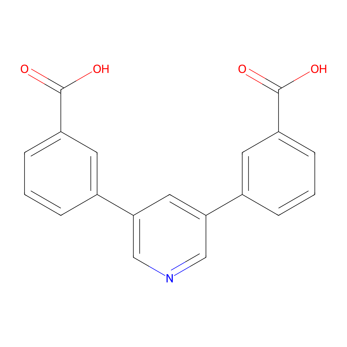 3,3'-(Pyridine-3,5-diyl)dibenzoic acid molecular structure, CAS 1429436-06-5