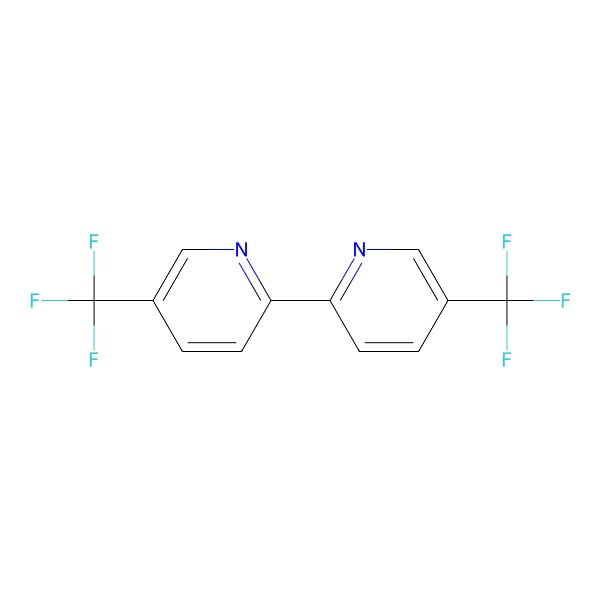 5,5'-Bis(trifluoromethyl)-2,2'-bipyridyl molecular structure, CAS 142946-80-3
