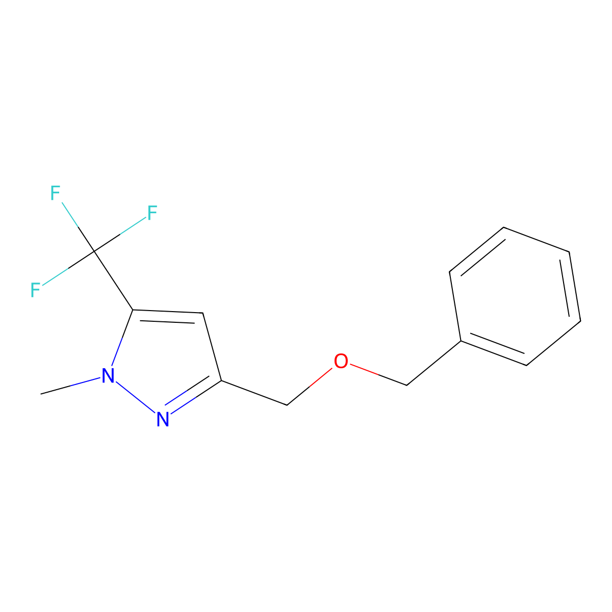 3-((Benzyloxy)methyl)-1-methyl-5-(trifluoromethyl)-1H-pyrazole molecular structure, CAS 1429485-91-5