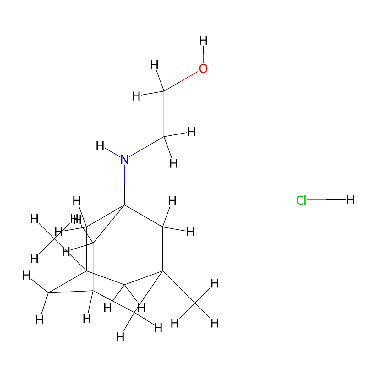 2-[(3,5-Dimethyl-1-adamantyl)amino]ethanol hydrochloride molecular structure, CAS 1429493-90-2