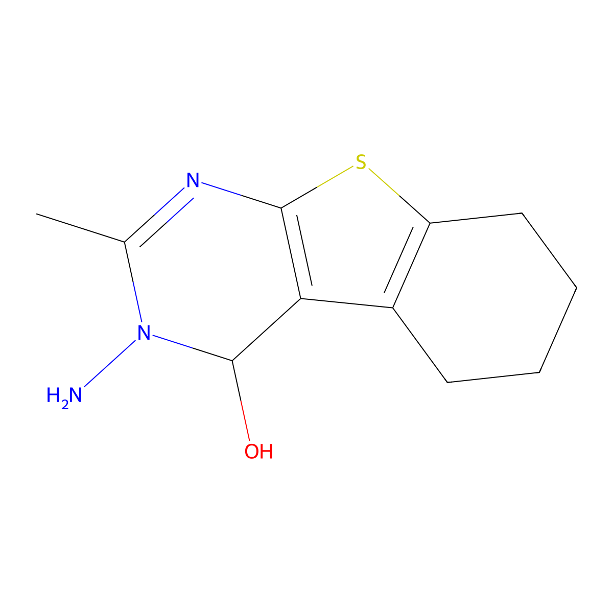 3-Amino-2-methyl-3,4,5,6,7,8-hexahydro[1]benzothieno[2,3-d]pyrimidin-4-ol molecular structure, CAS 1429496-00-3