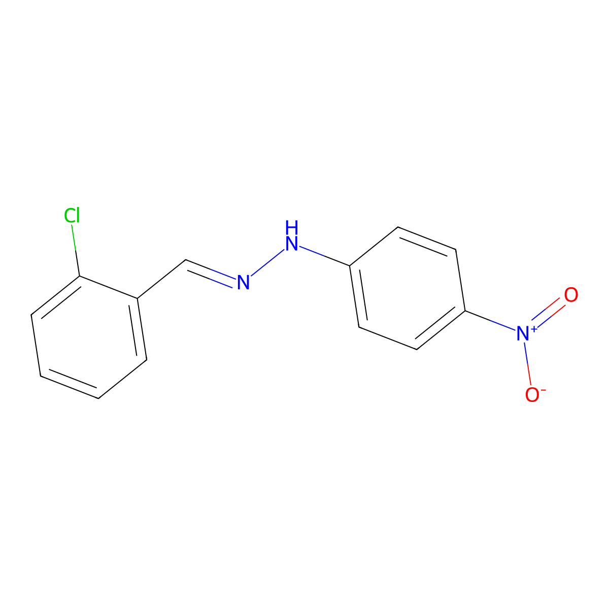 1-[(2-Chlorophenyl)methylidene]-2-(4-nitrophenyl)hydrazine molecular structure, CAS 14295-17-1