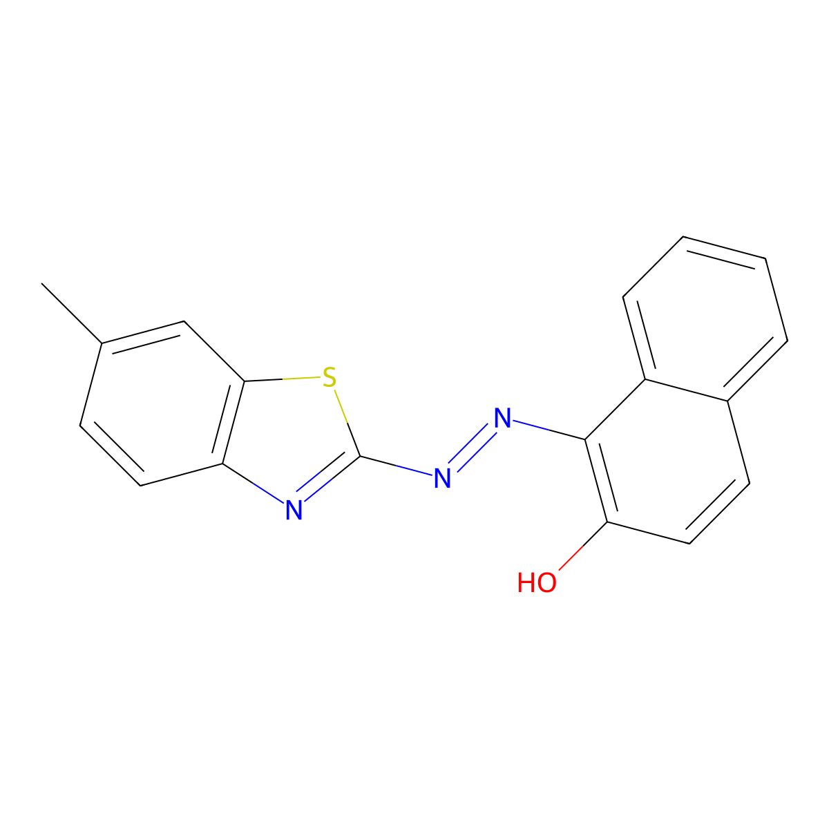 1-[(6-Methylbenzothiazol-2-YL)azo]-2-naphthol molecular structure, CAS 14295-46-6