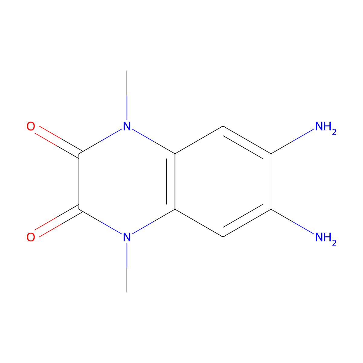 6,7-Diamino-1,4-dimethyl-1,4-dihydroquinoxaline-2,3-dione molecular structure, CAS 14295-58-0