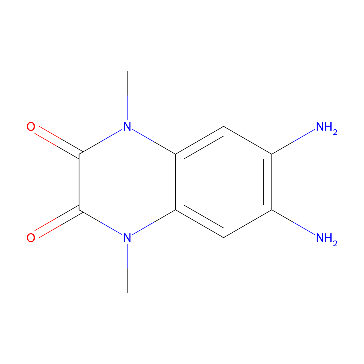 6,7-Diamino-1,4-dimethyl-1,4-dihydroquinoxaline-2,3-dione molecular structure, CAS 14295-58-0