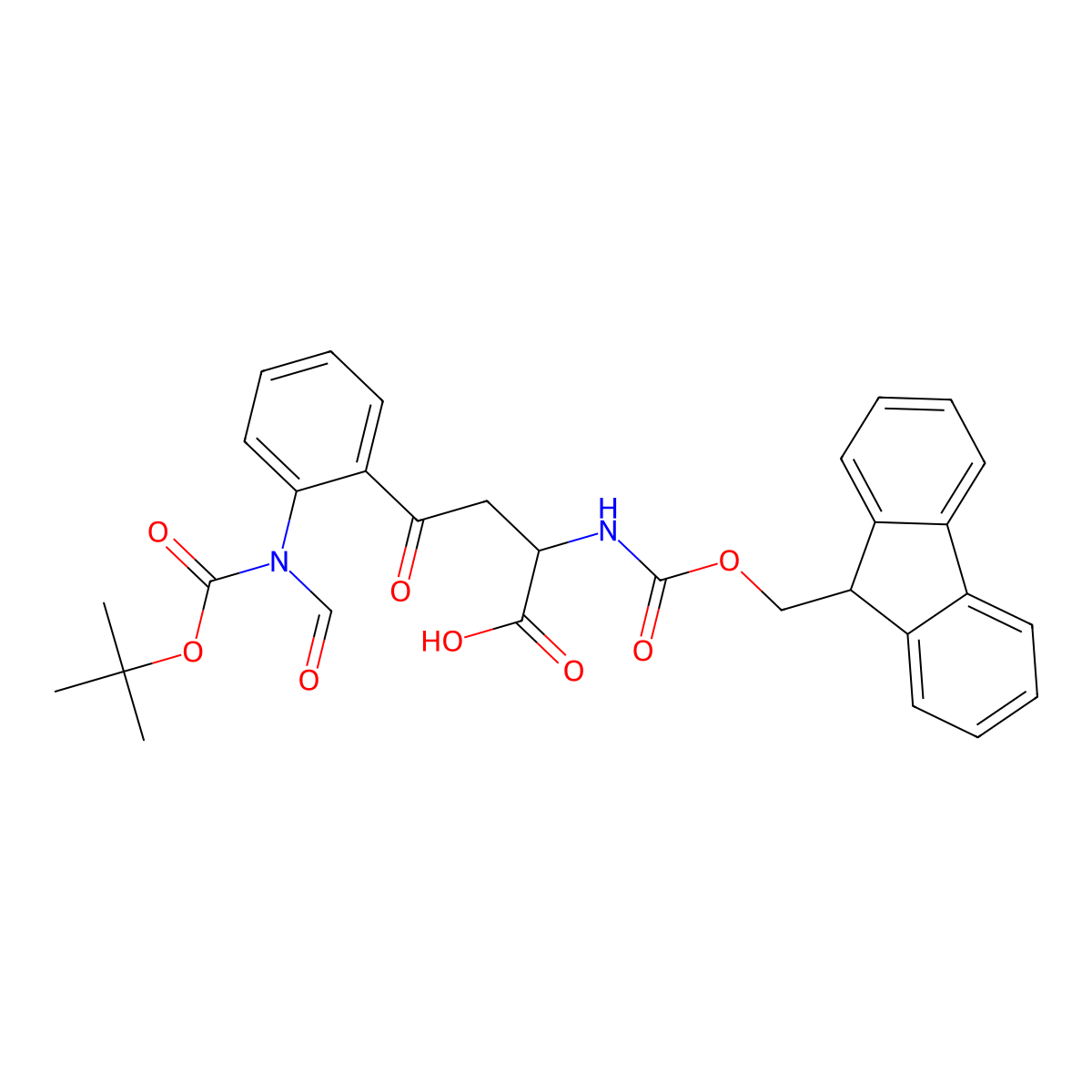 (S)-2-((((9H-fluoren-9-yl)methoxy)carbonyl)amino)-4-(2-(N-(tert-butoxycarbonyl)formamido)phenyl)-4-oxobutanoic acid molecular structure, CAS 1429504-48-2