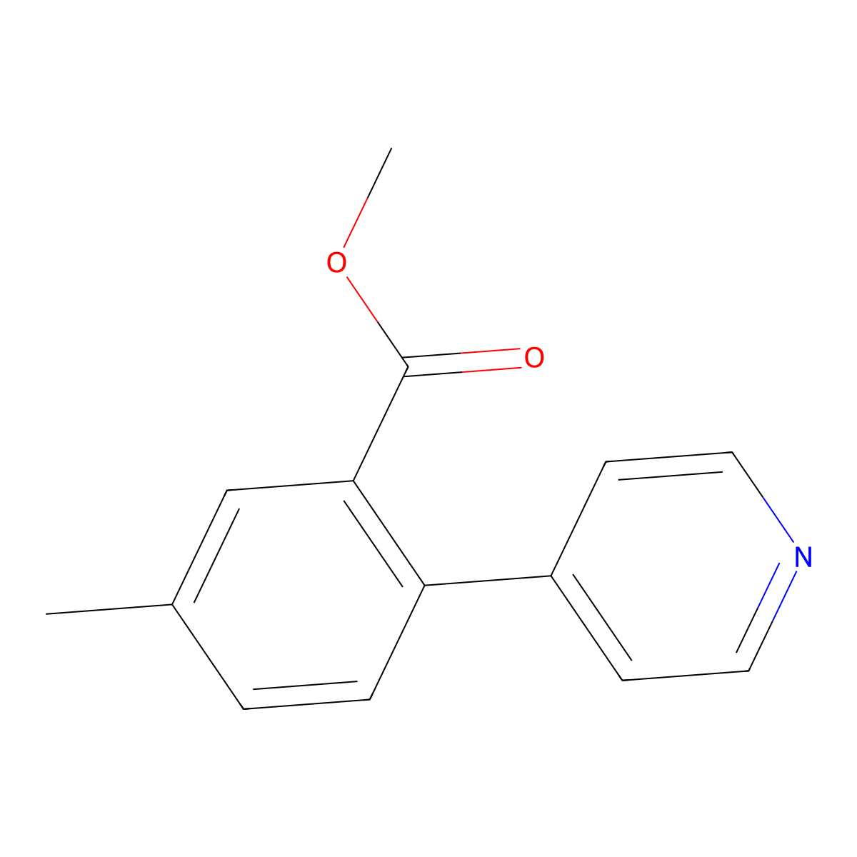 Methyl 5-methyl-2-(pyridin-4-yl)benzoate molecular structure, CAS 1429505-69-0
