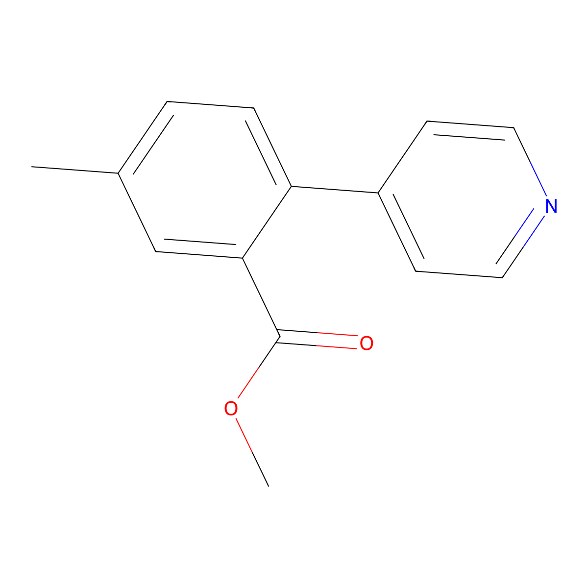Methyl 5-methyl-2-(pyridin-4-yl)benzoate molecular structure, CAS 1429505-69-0