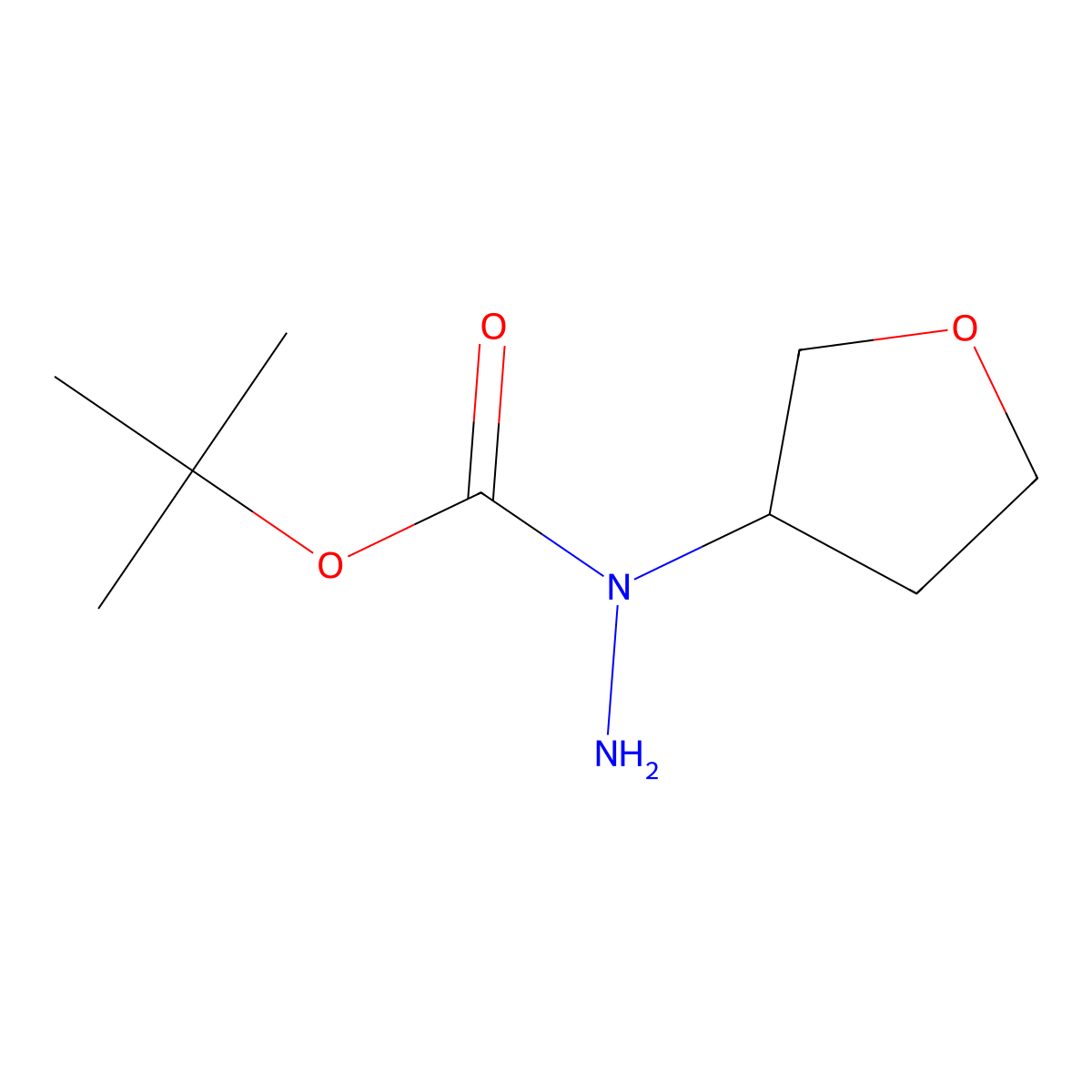 (S)-tert-Butyl 1-(tetrahydrofuran-3-yl)hydrazinecarboxylate molecular structure, CAS 1429510-48-4